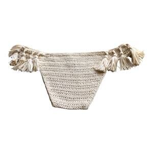 POL Acrylic Tassel Sweater Panty Natural Beige Women's Size Large